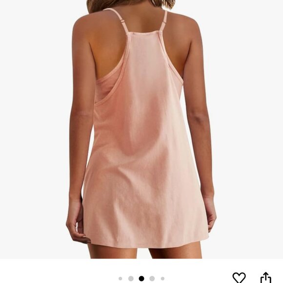 Womens Athletic Sleeveless Mini Dress, Spaghetti Strap w/built in shorts, Size M - Picture 4 of 6